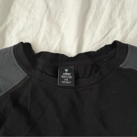 Kuhl XXL Merino Wool Black Long Sleeve flaw shoulder patch - Picture 2 of 7
